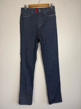 SPANX Women's Straight Jeans in Dark Indigo Blue